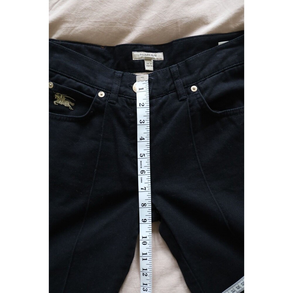 Burberry London Womens Size 6 Black Straight Jeans Pleated Retro Grunge Goth - Picture 11 of 12